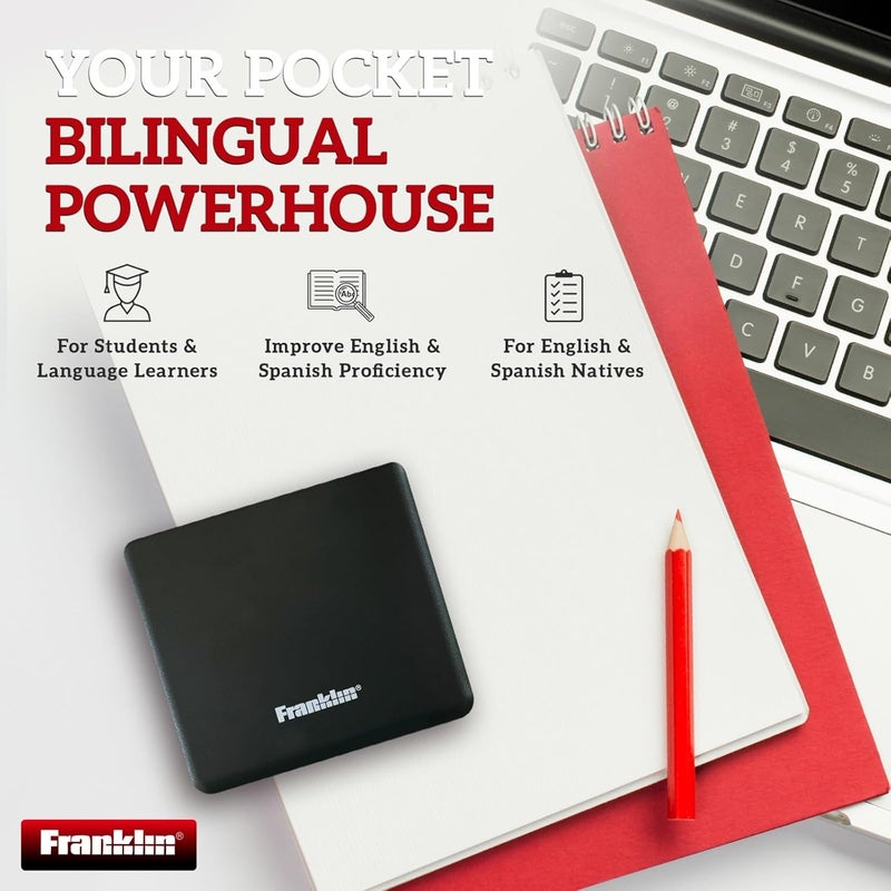 Franklin DBE-1200 Bilingual Electronic Dictionary – English-Spanish, Spanish English Digital Dictionary, Translator, Phrasebook, Spell Checker, Portable Device with LCD Screen - Image 3
